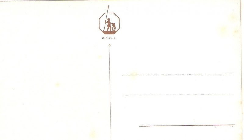 Four dogs under the umbrella Nice old vintage German artist drawn postcard