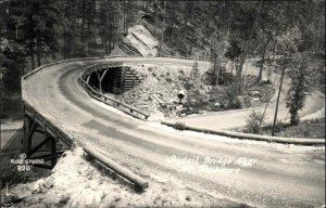 Keystone South Dakota SD Mt Rushmore Pigtail Bridge RPPC Vintage Postcard