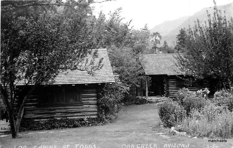 1940s Sedona Arizona Log Cabins Todd S Oak Creek Arizona Rppc Real