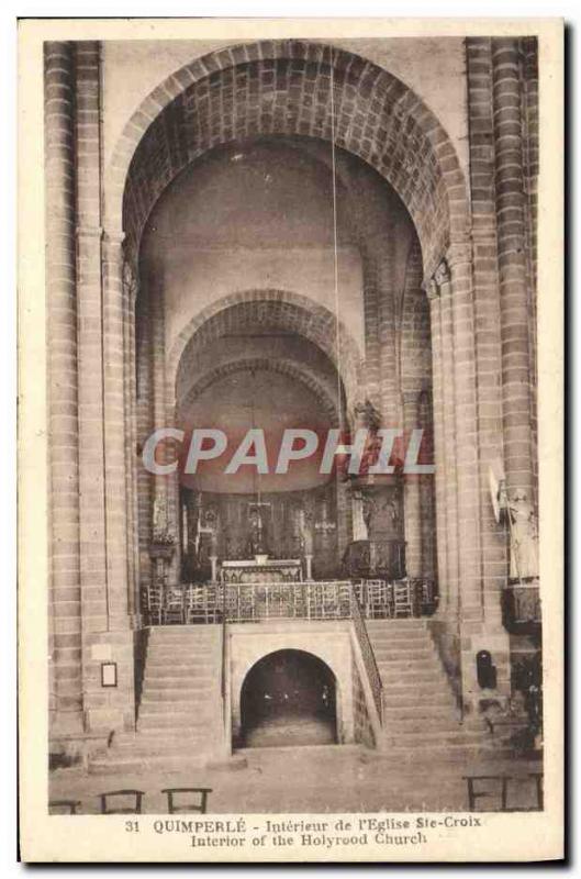 Postcard Old Quimperle Interior L & # 39Eglise Christ Ste Croix