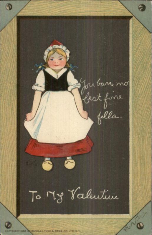 TUCK Valentine - Little Dutch Girl c1905 Postcard CURTIS