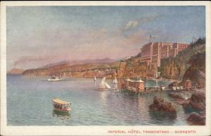 Sorrento Italy Hotel Tramontano c1910 UDB Promo Adv Postcard EXC COND