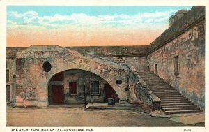 Vintage Postcard 1920's The Arch Fort Marion for Transport St Augustine Florida