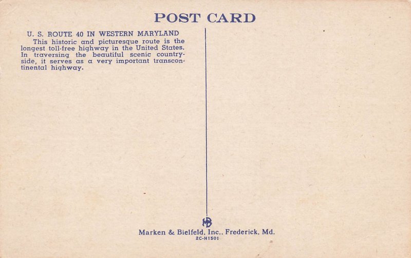 381379-Maryland, US Route 40, Highway Map