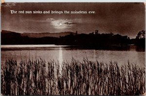 VINTAGE POSTCARD SUNSET ON THE LAKE AT NEWBURY ONTARIO CANADA (1912) TO MOTHER