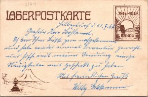 1914 1919 Mint Japan WWI POW Prisoner of war Bando Camp Soccer Postcard Letter