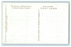 C.1910 The Narrows Williams Canyon Colorado Springs Hand Colored Postcard F63 