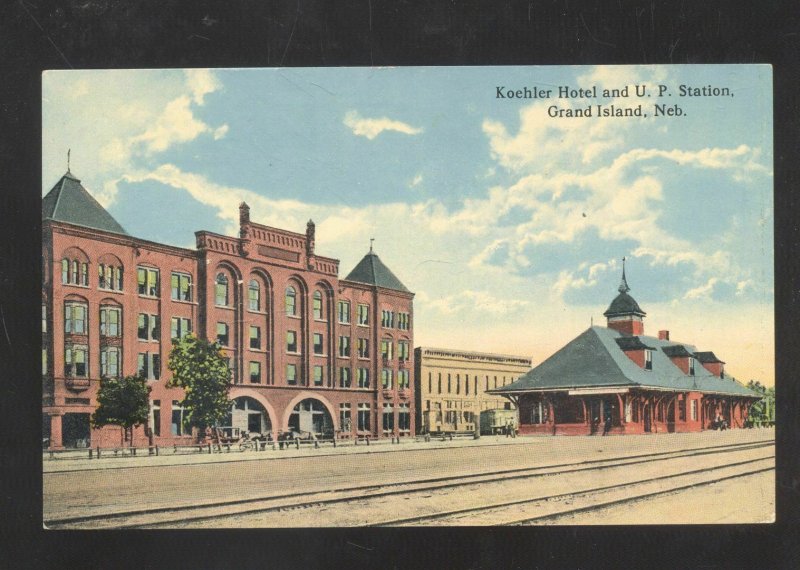 GRAND ISLAND NEBRASKA RAILROAD DEPOT TRAIN STATION VINTAGE POSTCARD