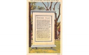 Tablet of Concord Fight at North Bridge in Concord, Massachusetts