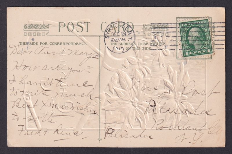 UNITED STATES, Postcard, Merry Christmas 1913