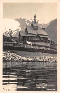 Balestrand Norway St Olav Church Olaf Real Photo Antique Postcard J46669