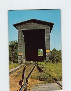 Postcard Old Railroad Wooden Covered Bridge Swanton Vermont USA