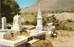 Postcard NV Virginia City - Catholic Cemetery