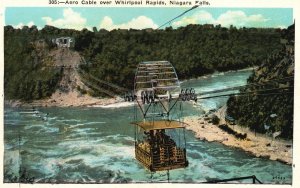 Vintage Postcard 1920's Aero Cable Over Whirlpool Rapids Niagara Falls New York