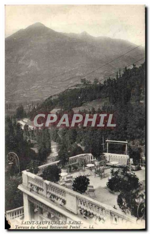 Postcard Old Saint Sauveur les Bains Grand Terrace Restaurant Pintal