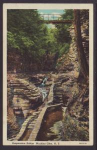 Suspension Bridge,Watkins Glen,NY Postcard