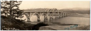 1930's Alesia Bay Bridge Oregon Coast 3 1/2 X 10 RPPC Real Photo #6G