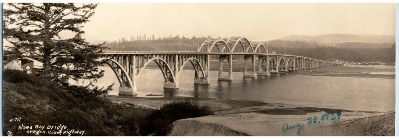 1930's Alesia Bay Bridge Oregon Coast 3 1/2 X 10 RPPC Real Photo #6G
