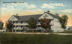 Fort Riley KS Barracks c1910 Postcard