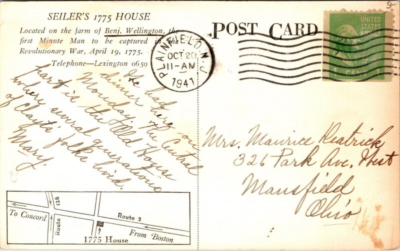 Seiler's 1775 House Route 2 Lexington, Massachusetts Wellington Farm Minute Man
