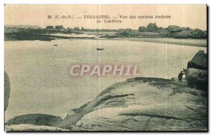 Old Postcard View Tregastel curious rocks Coz Pors