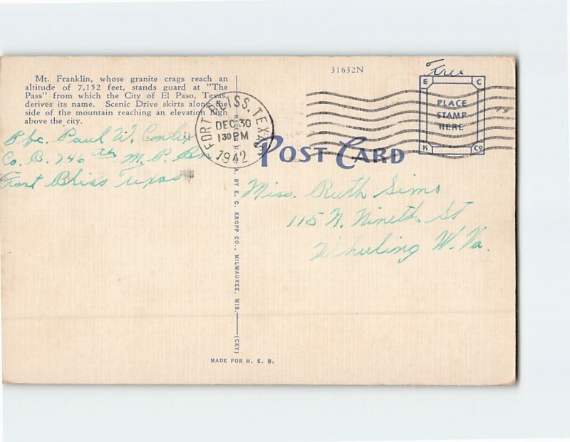 Q-22118 Mt. Franklin El Paso Texas USA