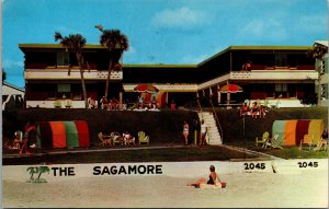 Vtg 1950s The Sagamore Beach Apartments Daytona Beach Florida FL Postcard