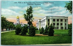 M-10468 Vista of the Supreme Court Building and State Capitol Cheyenne Wyoming