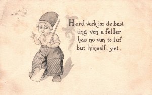 Vintage Postcard A Good Quote About Working Hard To Gain Success Comic Card