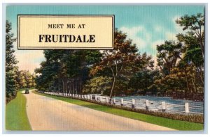 Belle Fourche South Dakota Postcard Meet Me Fruitdale Scenic View c1940 Unposted