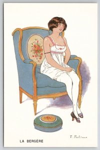 Pin Up Flapper Gal By Artist Fabien Fabiano Risque Women Art  Postcard G28