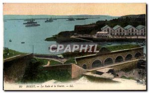 Postcard Old Brest Rade and Goulet Charter