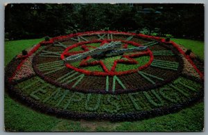 Postcard Montreal Quebec c1960s Beautiful Floral Clock Westmount Park B