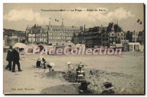 Old Postcard Trouville sur Mer Beach Hotel in Paris
