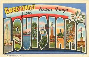 LA, Baton Rouge, Louisiana, Large Letter, Curteich