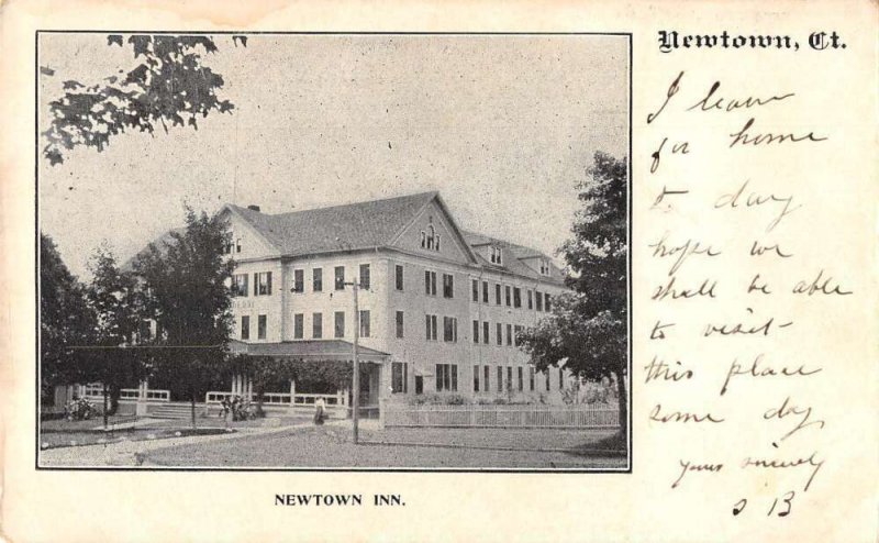 Yewtown Connecticut Newtown Inn Vintage Postcard AA25155