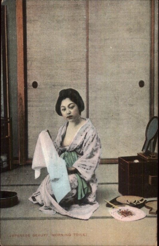 Vintage Japanese Geisha Nude Art - Japanese Beautiful Geisha Woman Semi Nude Morning Toilet Postcard c1910 |  Topics - Cultures & Ethnicities - Asian, Postcard / HipPostcard