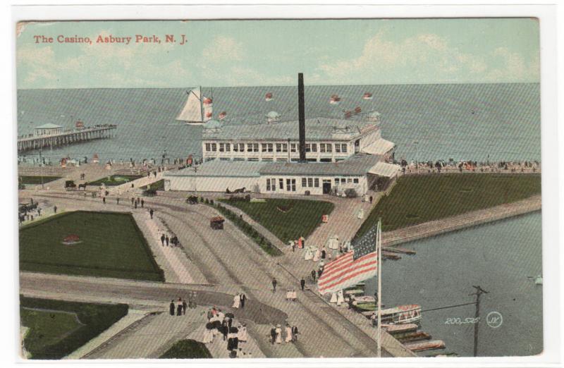 Casino Asbury Park New Jersey 1910c postcard