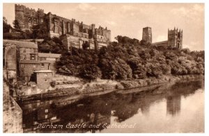 Durham Castle And Cathedral England Black And White Postcard