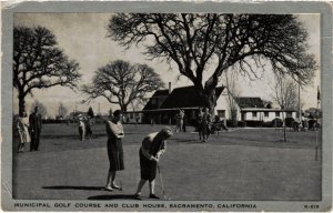 PC GOLF, MUNICIPAL GOLF COURSE, SACRAMENTO, Vintage Postcard (b45373) 