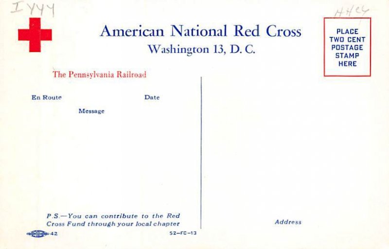 Answer The Call American National Red Cross 1952 Fund Campaign Unused 