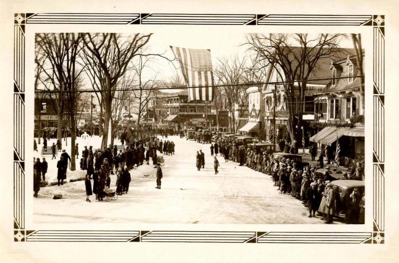 NH - Whitefield. Winter Carnival. Main Street & King Square, Winter 1933    *...