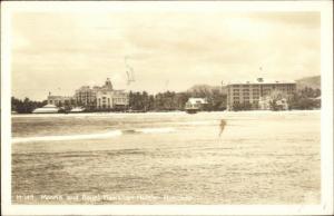 Honolulu HI Moana & Royal Hawaiian Hotels RPPC Free Soldiers Mail Censors