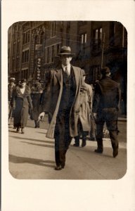 Candid Photo Sexy Gentleman Street Scene Schloss Mens Clothing Postcard A21