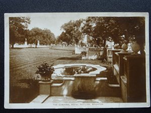 Sussex BRIGHTON Royal Pavilion THE GARDENS c1920's RP Postcard