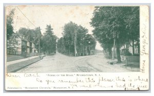 Street Car at Forks in The Road Moorestown New Jersey NJ 1906 UDB Postcard V11