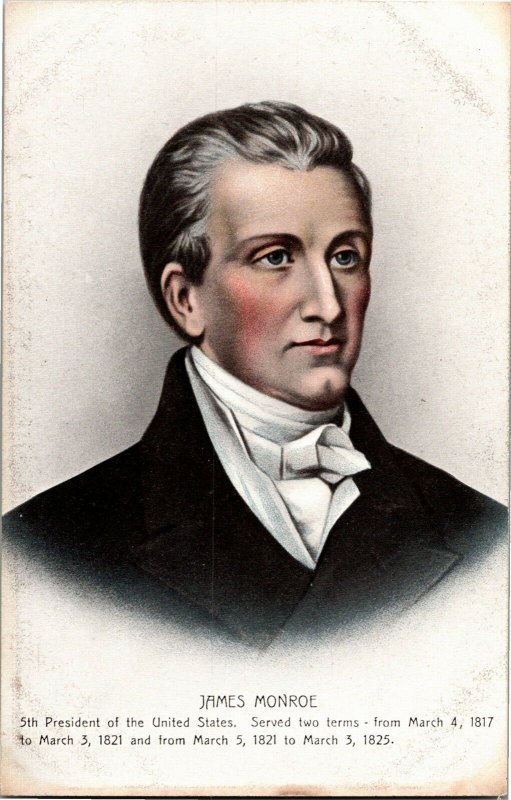 President James Monroe Portrait Vintage Postcard, Hugh C. Leighton Set V15 