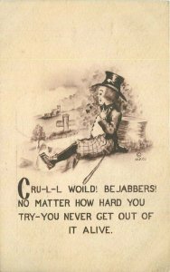 Cobb Shinn Cruel World Jabbers Saying 1913  Majestic Series Postcard 20-13116