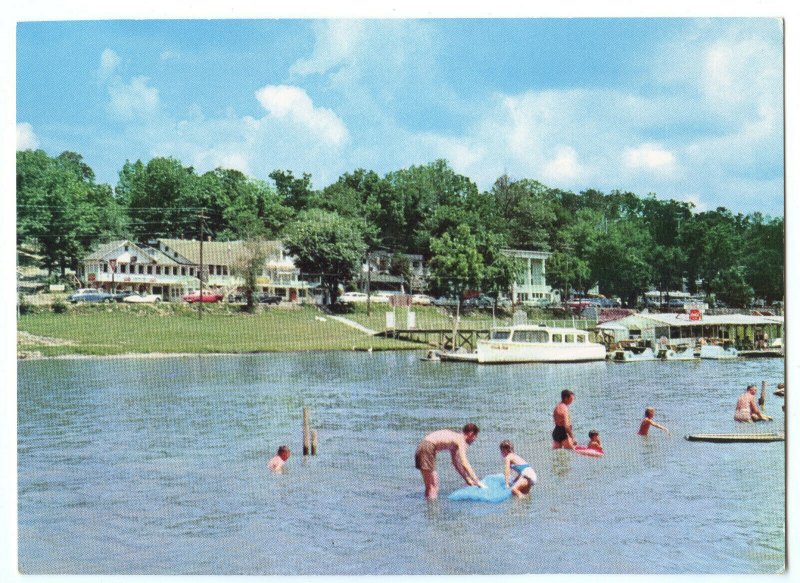 Fun Center The Beach At Rockaway On Lake Taneycomo MO Vintage JUMBO Postcard 