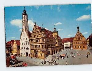Postcard Old and new city-hall, Rothenburg ob der Tauber, Germany